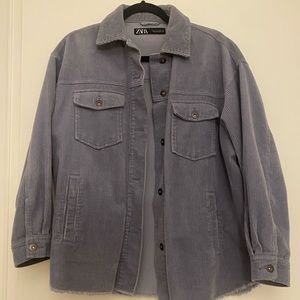 Blue/ grey Zara corduroy shacket